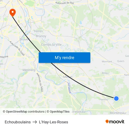 Echouboulains to L'Hay-Les-Roses map
