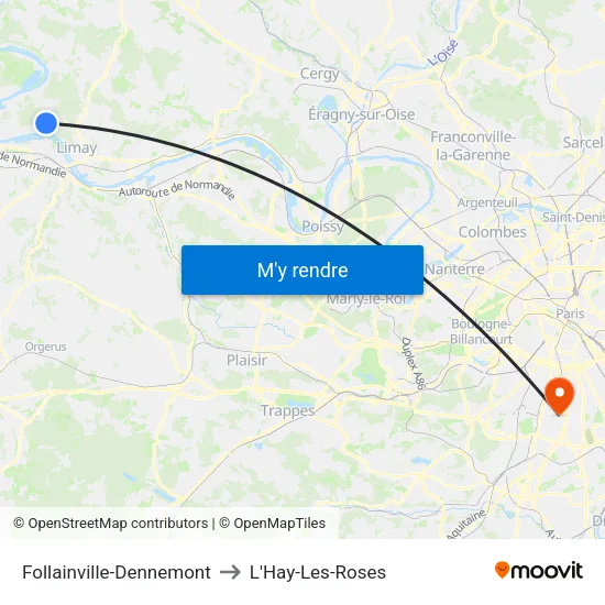 Follainville-Dennemont to L'Hay-Les-Roses map