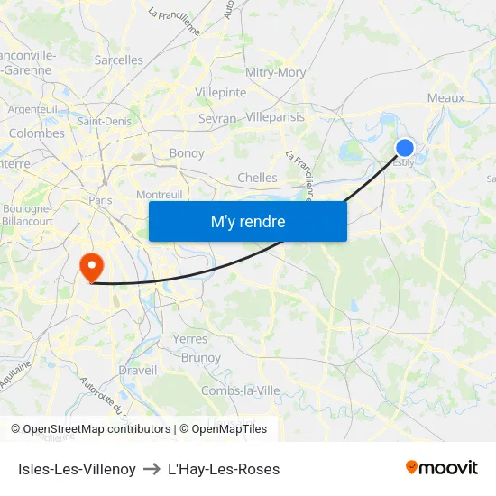 Isles-Les-Villenoy to L'Hay-Les-Roses map