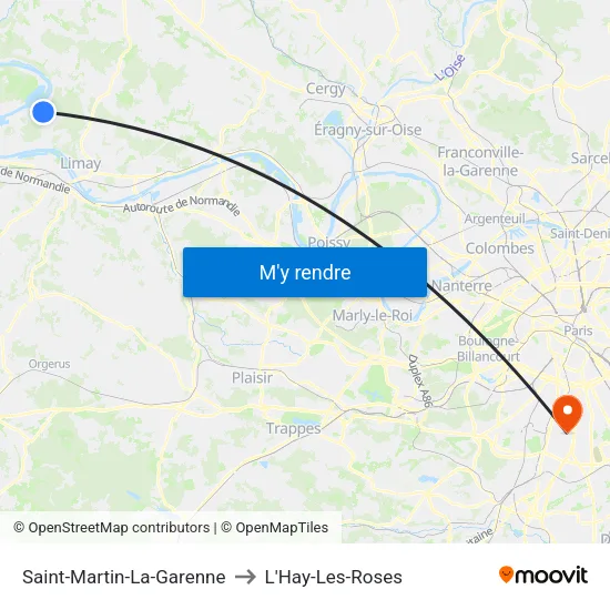 Saint-Martin-La-Garenne to L'Hay-Les-Roses map