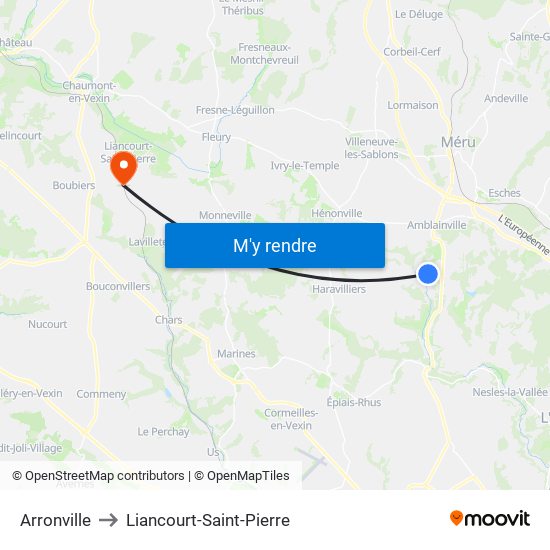 Arronville to Liancourt-Saint-Pierre map