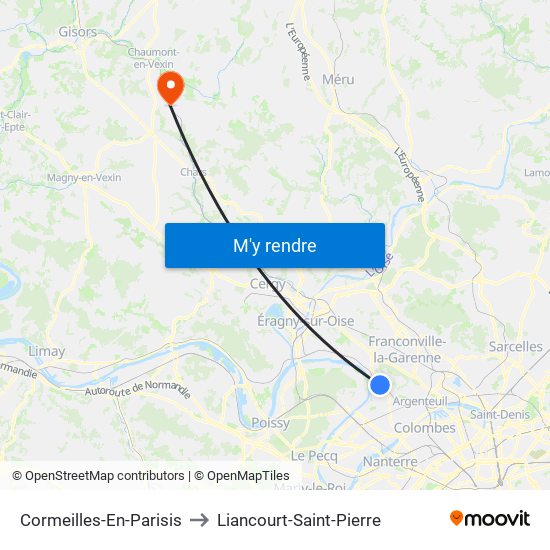 Cormeilles-En-Parisis to Liancourt-Saint-Pierre map