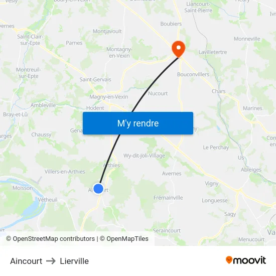 Aincourt to Lierville map