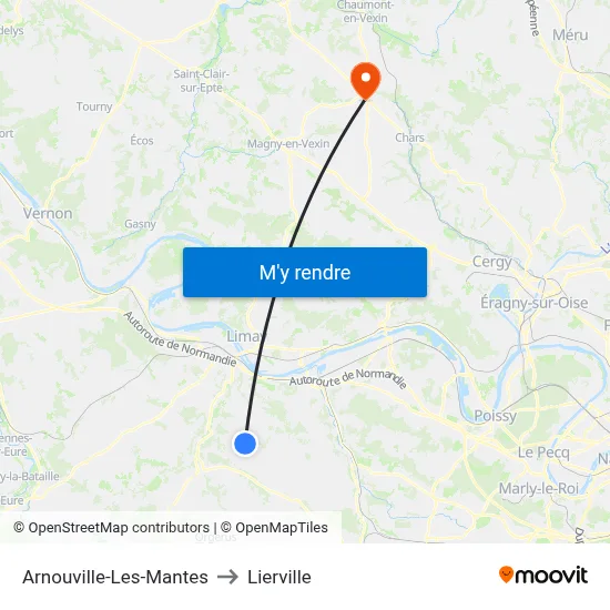 Arnouville-Les-Mantes to Lierville map