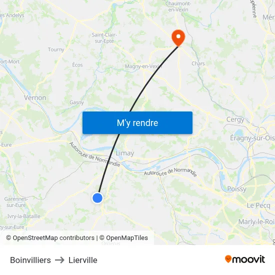 Boinvilliers to Lierville map