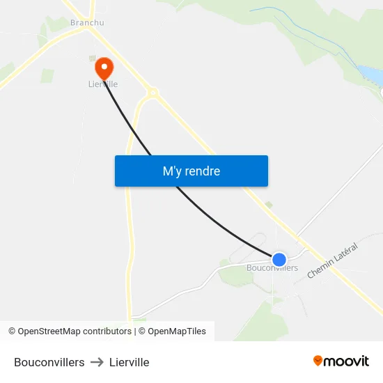 Bouconvillers to Lierville map