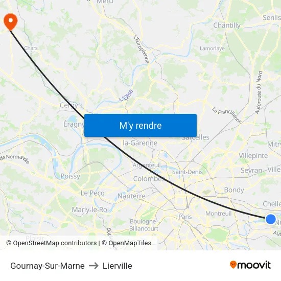 Gournay-Sur-Marne to Lierville map