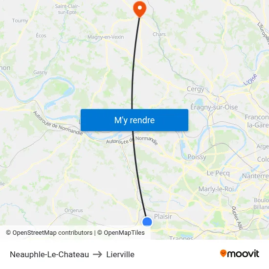 Neauphle-Le-Chateau to Lierville map