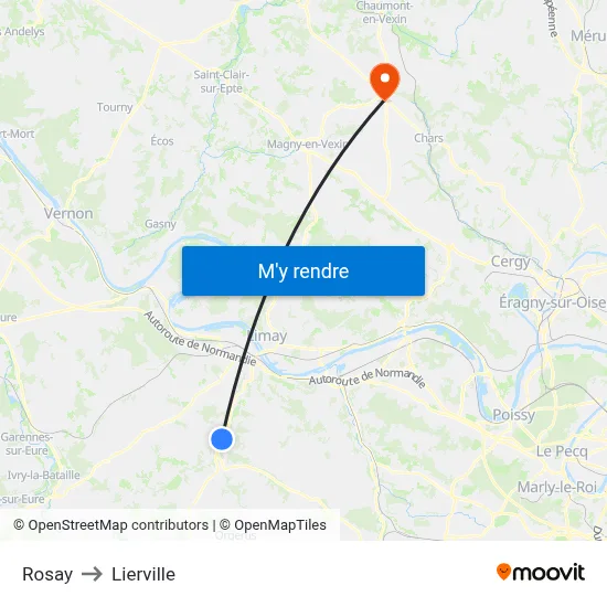Rosay to Lierville map
