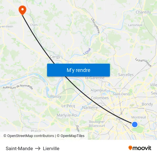 Saint-Mande to Lierville map