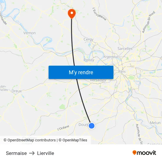 Sermaise to Lierville map