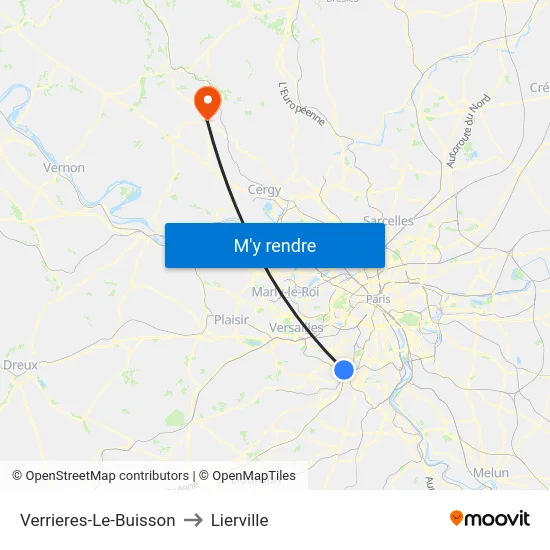 Verrieres-Le-Buisson to Lierville map