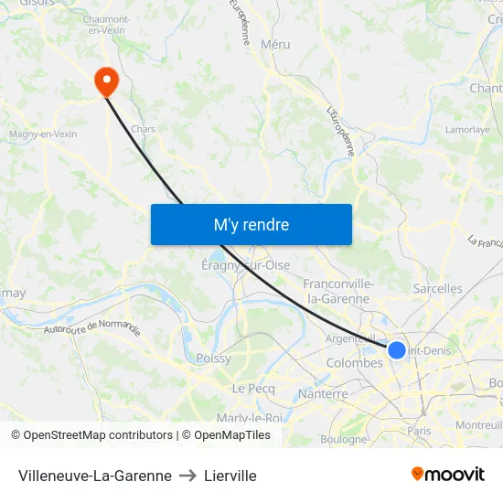 Villeneuve-La-Garenne to Lierville map