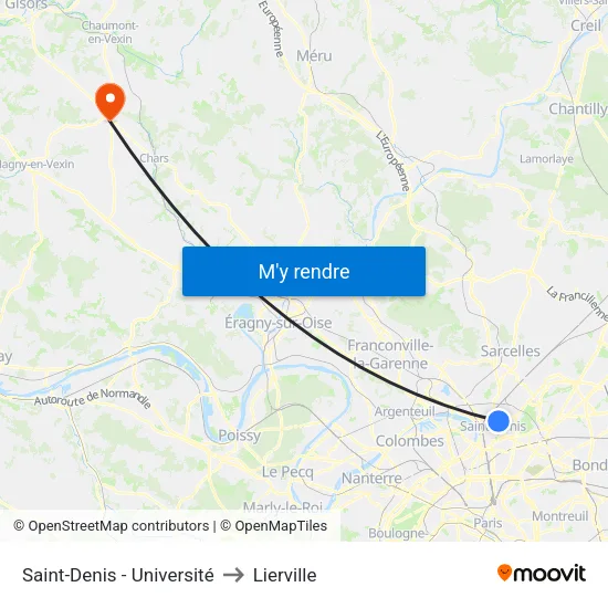 Saint-Denis - Université to Lierville map