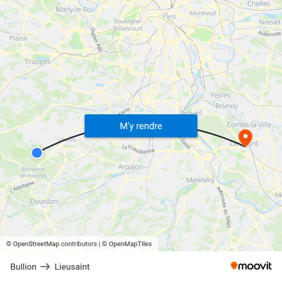 Bullion to Lieusaint map