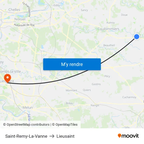 Saint-Remy-La-Vanne to Lieusaint map