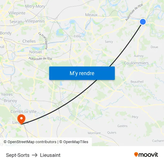 Sept-Sorts to Lieusaint map