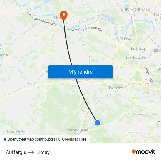 Auffargis to Limay map