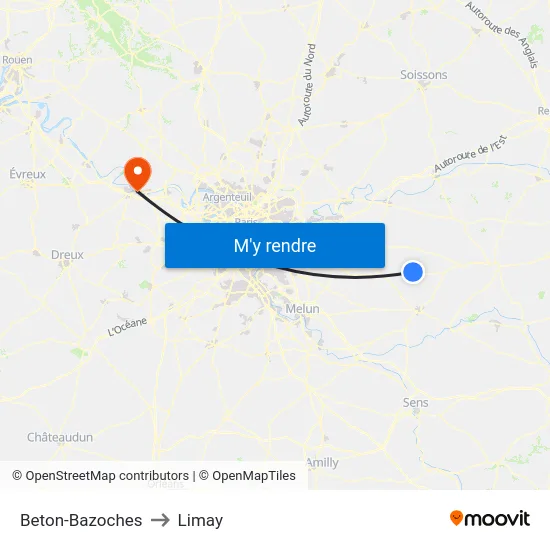 Beton-Bazoches to Limay map