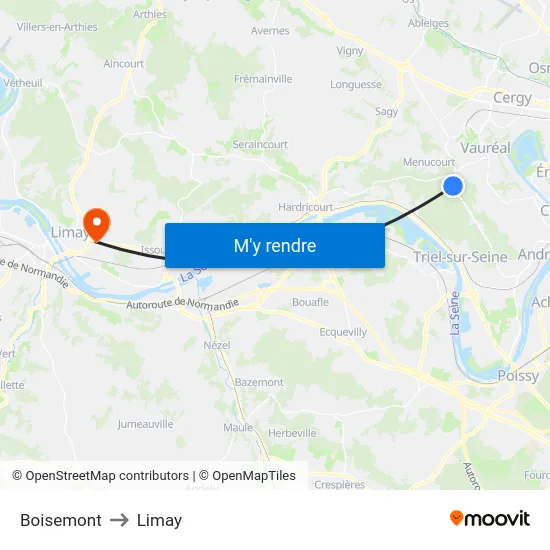Boisemont to Limay map