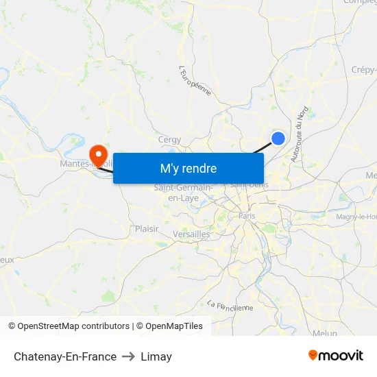 Chatenay-En-France to Limay map