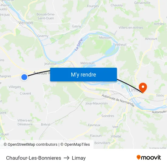 Chaufour-Les-Bonnieres to Limay map
