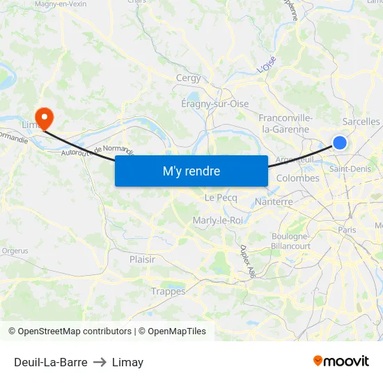 Deuil-La-Barre to Limay map