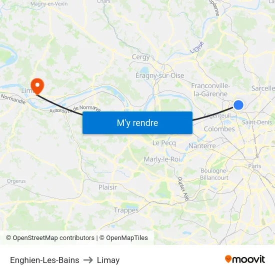 Enghien-Les-Bains to Limay map