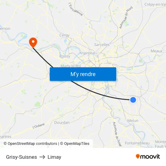 Grisy-Suisnes to Limay map
