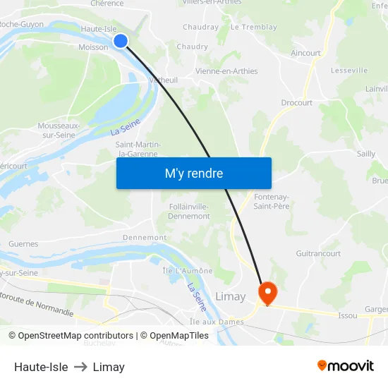 Haute-Isle to Limay map