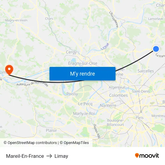 Mareil-En-France to Limay map