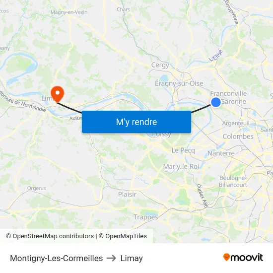 Montigny-Les-Cormeilles to Limay map