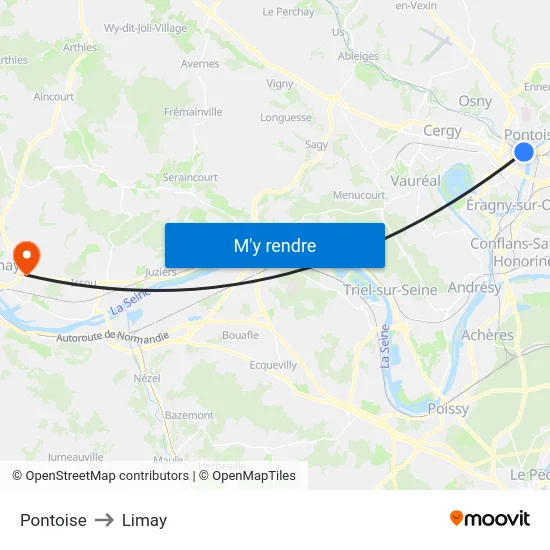 Pontoise to Limay map