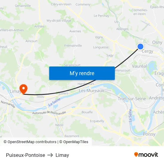 Puiseux-Pontoise to Limay map