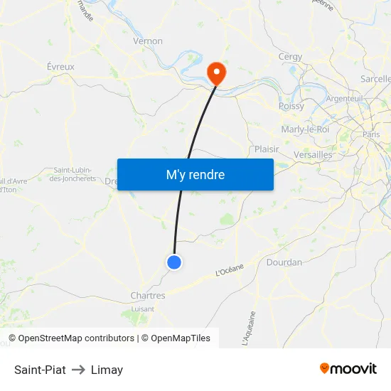 Saint-Piat to Limay map