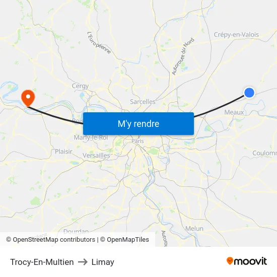 Trocy-En-Multien to Limay map