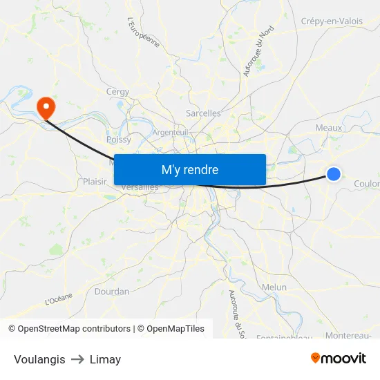 Voulangis to Limay map