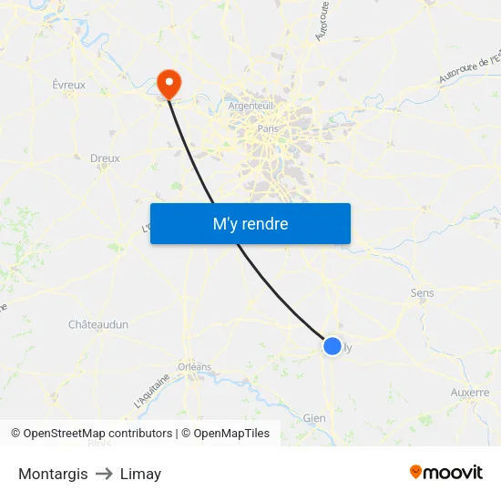 Montargis to Limay map