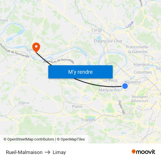 Rueil-Malmaison to Limay map