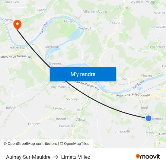 Aulnay-Sur-Mauldre to Limetz-Villez map