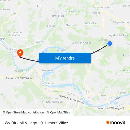 Wy-Dit-Joli-Village to Limetz-Villez map