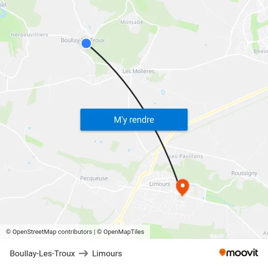 Boullay-Les-Troux to Limours map