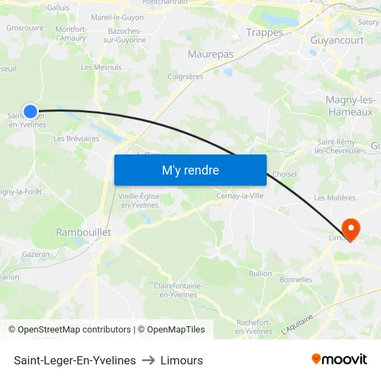Saint-Leger-En-Yvelines to Limours map