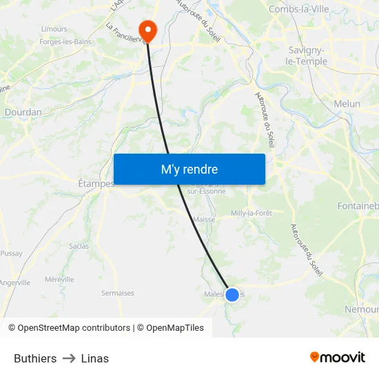 Buthiers to Linas map
