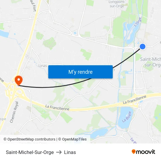 Saint-Michel-Sur-Orge to Linas map