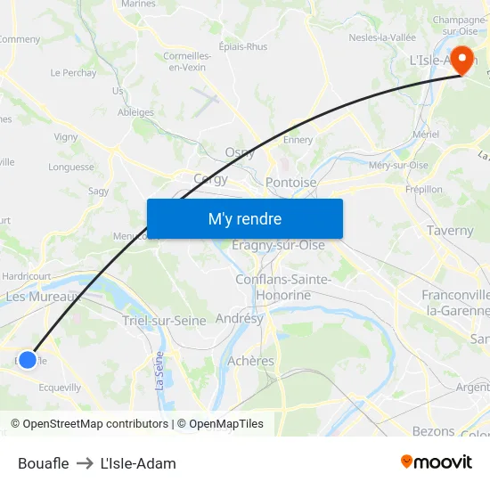 Bouafle to L'Isle-Adam map