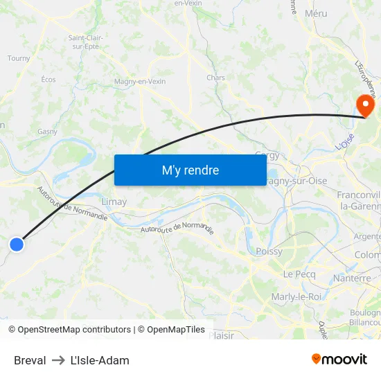 Breval to L'Isle-Adam map