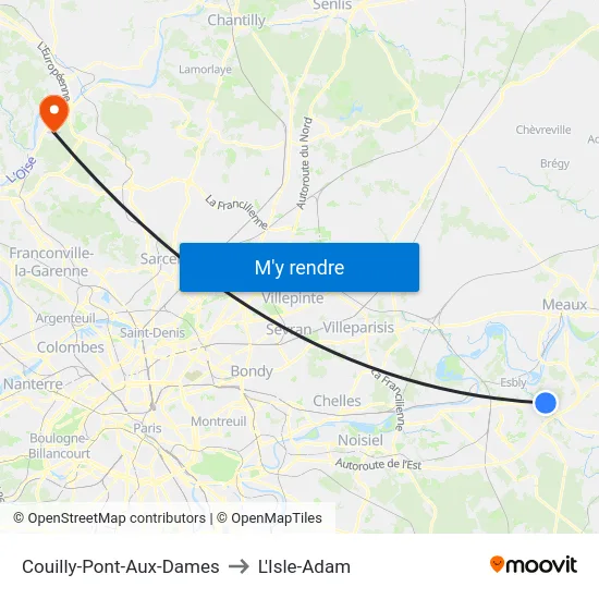 Couilly-Pont-Aux-Dames to L'Isle-Adam map