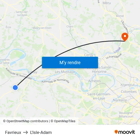 Favrieux to L'Isle-Adam map