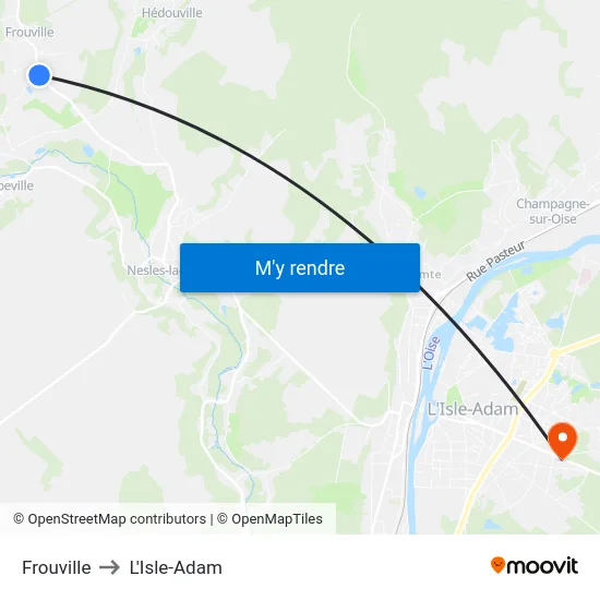 Frouville to L'Isle-Adam map